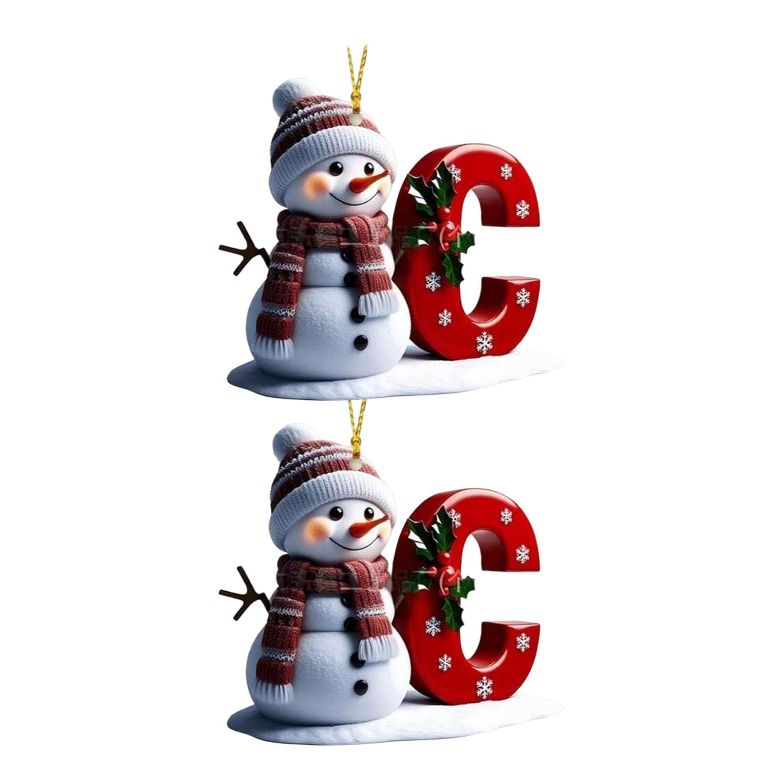Tsophreniq Shatterproof Acrylic Snowman Letter Christmas Ornament for Tree Door Decor Safe Ornaments