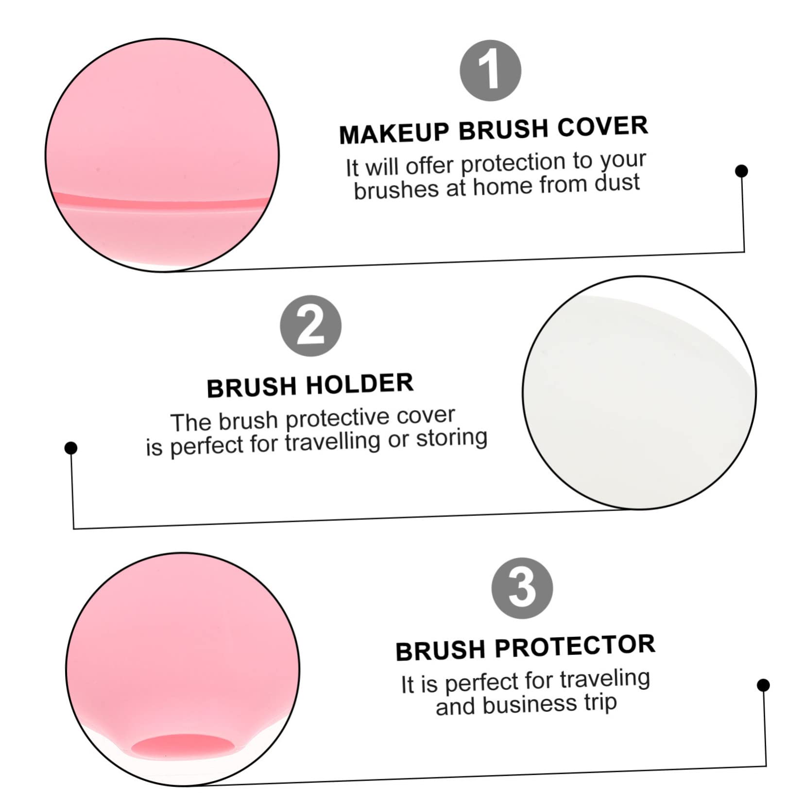 Beaupretty 6piezas Cubiertas De Silicona Para Brochas De Maquillaje De Reutilizables Para Cepillos Mantiene La Forma y Protege Durante Viajes y Almacenamiento
