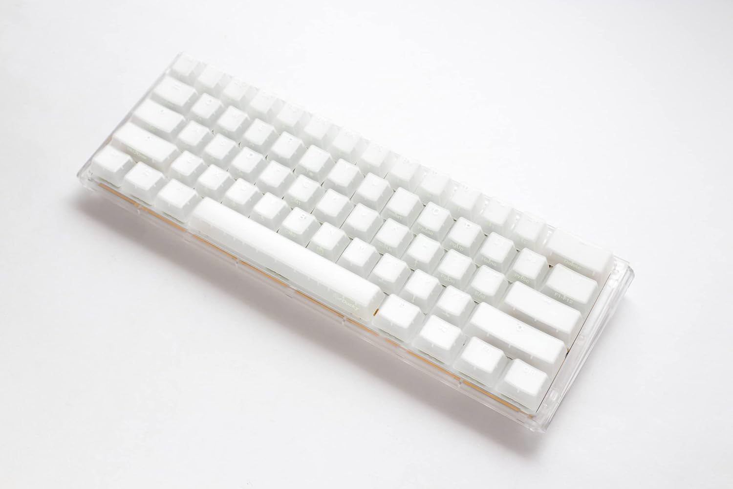 Ducky One 3 Mini Aura 60% Mechanical Keyboard: Quack Mechanics Dampening, Hot-Swappable Cherry MX Red Switches, High-Density PBT Tripleshot Keycaps, RGB, US, White