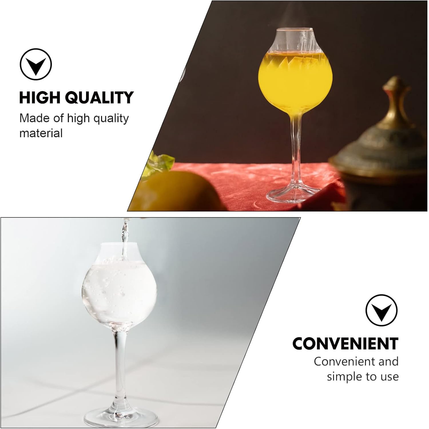 UPKOCH Glass Goblet 7Oz Thick Wine Smelling Cup for Whiskey Cocktail Juice Elegant Wine Glassware for Home Dining Entertaining