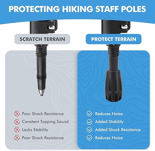 Miniatura 3 de KINGGEAR Bastones de senderismo ajustables, bastones de senderismo con bloqueo rápido abatible, ligero plegable, aluminio 7075 duradero, agarres de