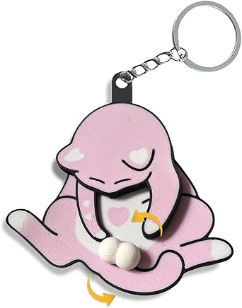 Mischief Cat Interactive Keychain with Spinning Balls - Funny Kitten Moving Pendant Bag Charm, Hilarious Gag Gift