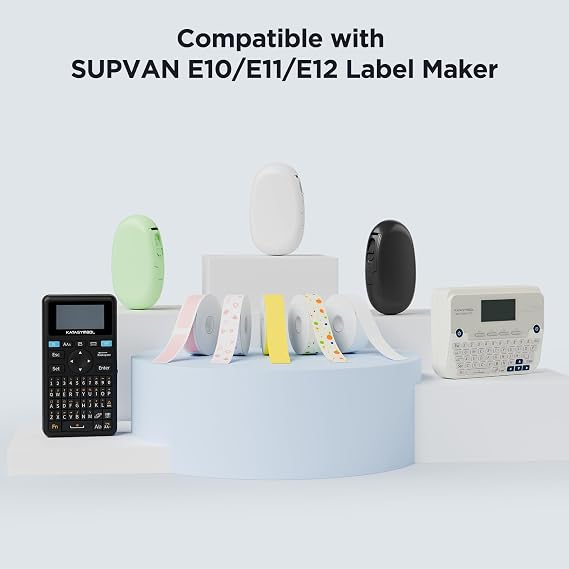 SUPVAN E-Series Continuous Label, 0.59'' W 19.7' L, Black on White