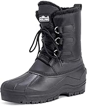 Polar Men's Lace Up Short Nylon Winter Snow Rain Lace-Up Waterproof Duck Boots