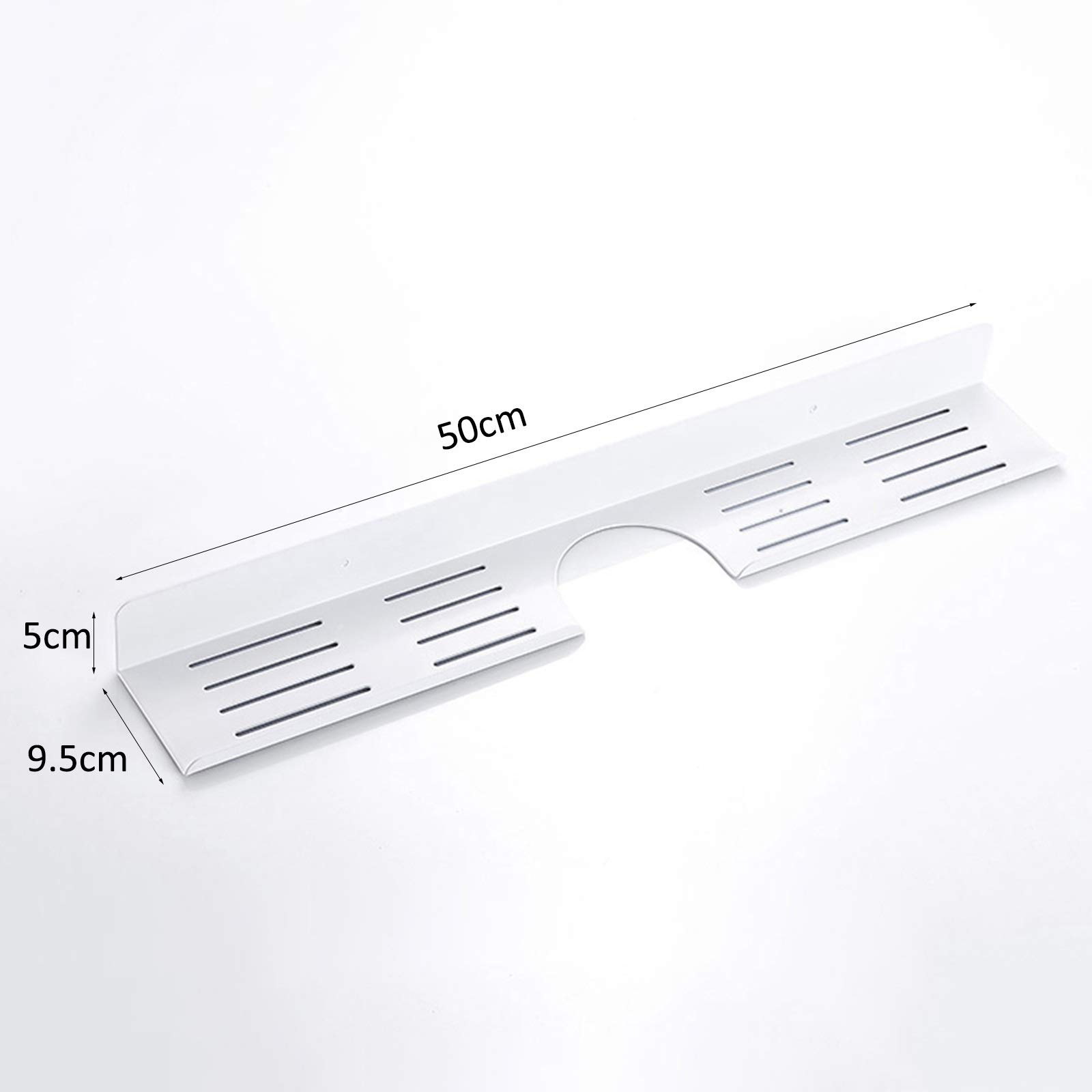 Estante de Vidrio para baño Estantes de baño Grifo Estante de Maquillaje montado en la Pared Estante de Almacenamiento de baño Muebles de baño (Color: Blanco Tamaño: 50 cm)