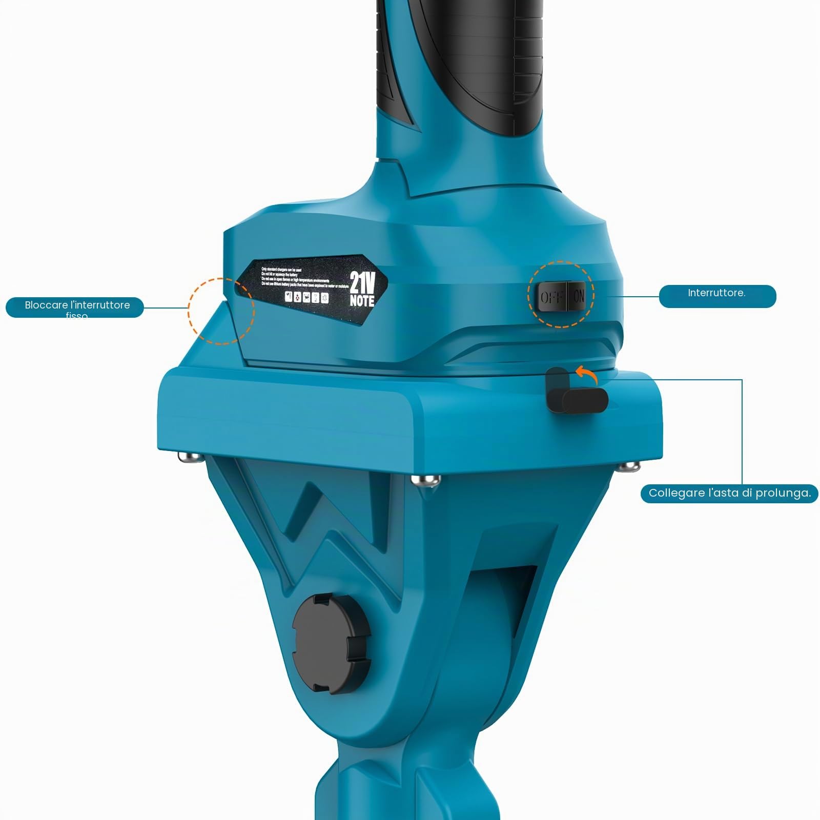 Eznaobo Asta Telescopica Per Potatura a Batteria, Di Prolunga Da , Batteria Makita 18 V, Funzione Rotazione 180 (senza Batteria), 2 M, M