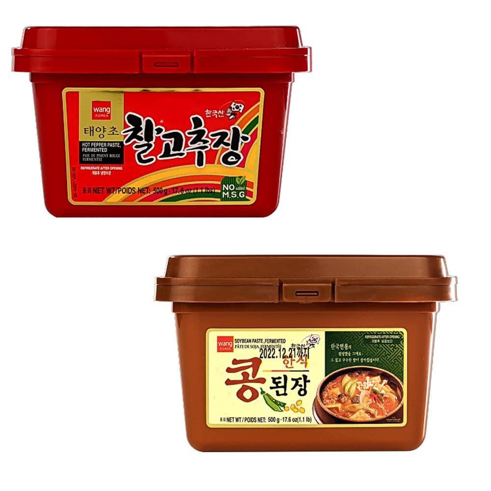 Wang Brand Korea Paste Assorted 500g (Pack of 2) - GOCHUJANG AND SOYBEAN PASTE