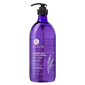 Luseta Lavender and Collagen Body Wash 33 8oz Lightly Scented Daily Moisturizing Body Cleanser to Soothe Relax