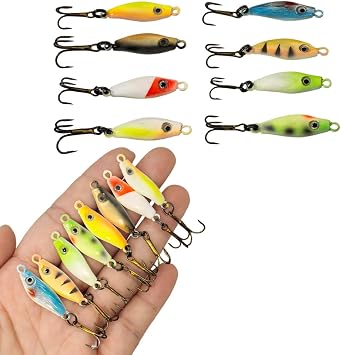 Ice Fishing Jigs Jig Head Fishing Bait Kit Winter Drop Water Metal Jig for Crappie, Panfish, Walleye, Bluegills and Other Species