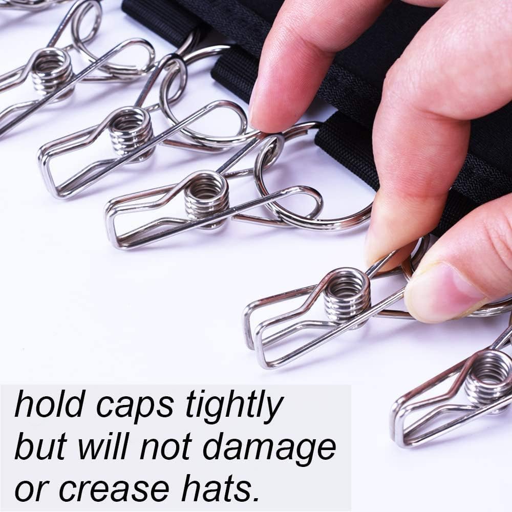 Hat Organizer Hanger, 10 Baseball Cap Holder, Hat Storage for Closet - Change Your Clothes Hanger to Ball Cap Organizer Hanger - Keep Your Hats Cleaner Than a Hat Rack - Great for Travel Use (4 Pack)