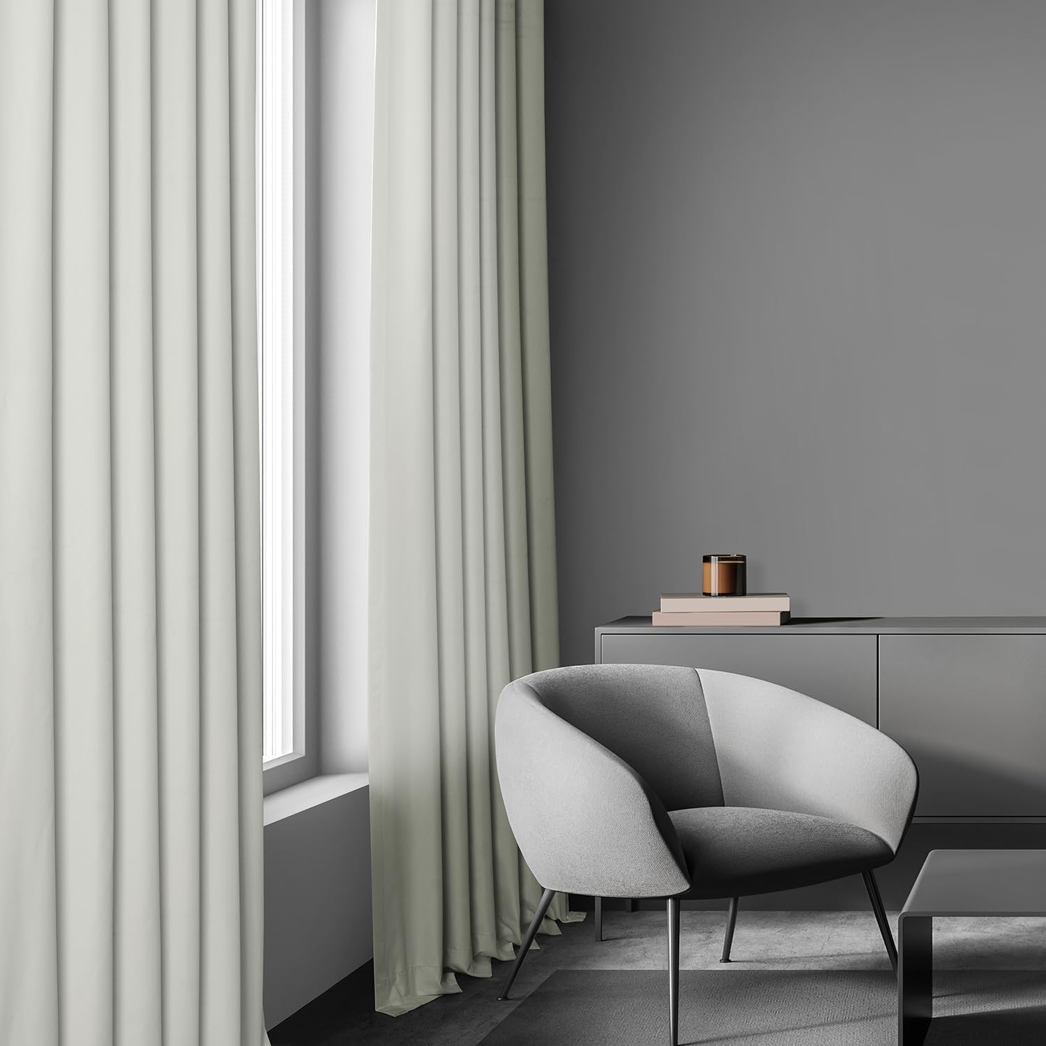 HPD Half Price Drapes Essential Solid Blackout Curtains for Bedroom 108 Inches Long (1 Panel) Thermal Insulated Blackout Curtains for Living Room Rod Pocket Window Curtains, 50W x 108L, Warm White