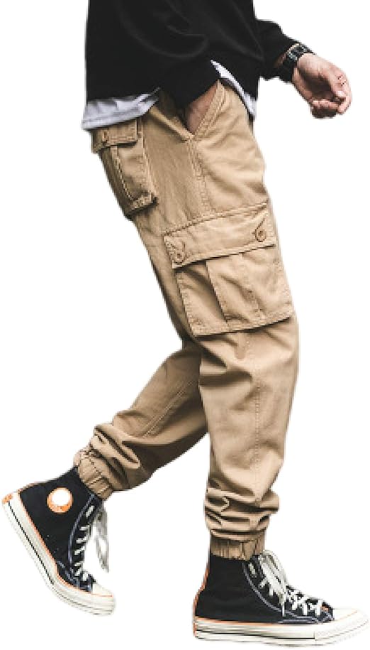 Mens' Essentials Plain Coloured Work Safety Classic Cargo Pants Army
