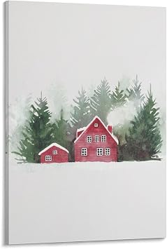 LohxA Acquerello Paesaggio Montano - Stampa Artistica Canvas Wall Art Print Poster For Home School Office Decor 16x24inch40x60cm