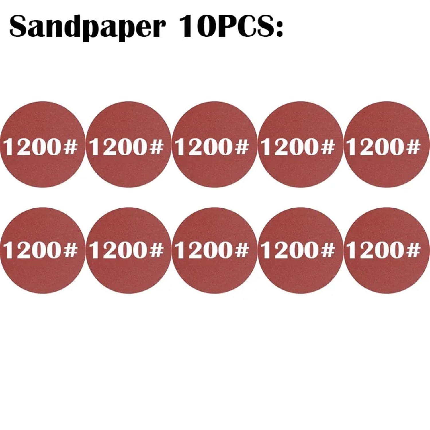 5 Inch Hook and Loop Adhesive Sanding Discs 60-5000Grit Sandpaper Flocked Adhesive Sandpaper(10PCS 1200 grit)