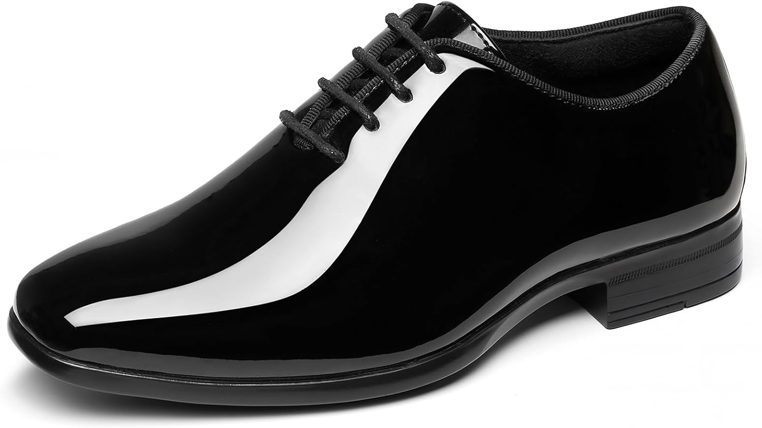 GINNI Boys Dress Shoes for Wedding Church, Kids School Uniform Oxfords, Patent Leather Lace-Up Oxford Shoes for Toddler/Little Kid/Big Child