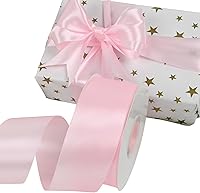 Vista 71 de Cinta de satén rosa polvoriento de doble cara, 3/8 pulgadas x 50 yardas, cintas de poliéster rosa polvoriento para envolver regalos, cinta de tela