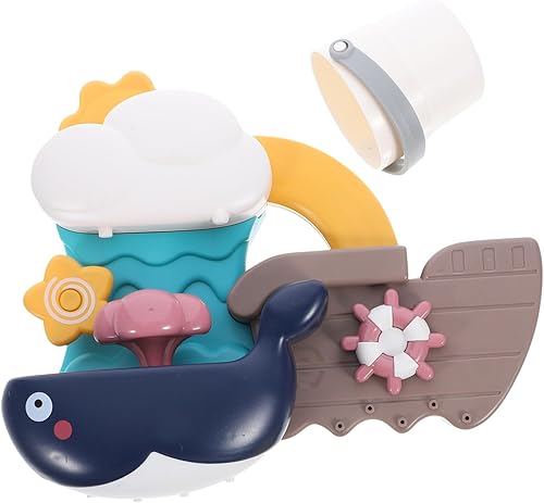 BESPORTBLE Whale Bath with Suction Cup Cute Cartoon Waterfall Shower Plaything for Years Safe Plastic Bathtub for Fun Bath and Sensory Water Play
