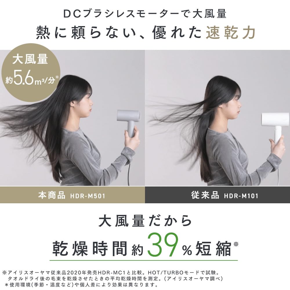 Amazon | アイリスオーヤマ イオンドライヤー 速乾 軽量 380g