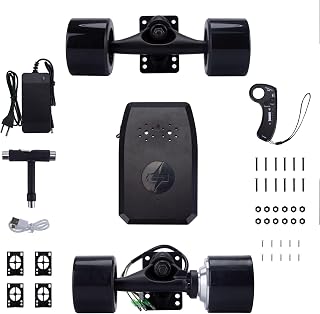 Remote Control Electric Skateboard Kits, RC 2.2AH Four-wheel Longboard, 15KM/H Top Speed, Single-drive Hub Motor, Suitable for Entry-level Skateboard Modification Without Board - UK
