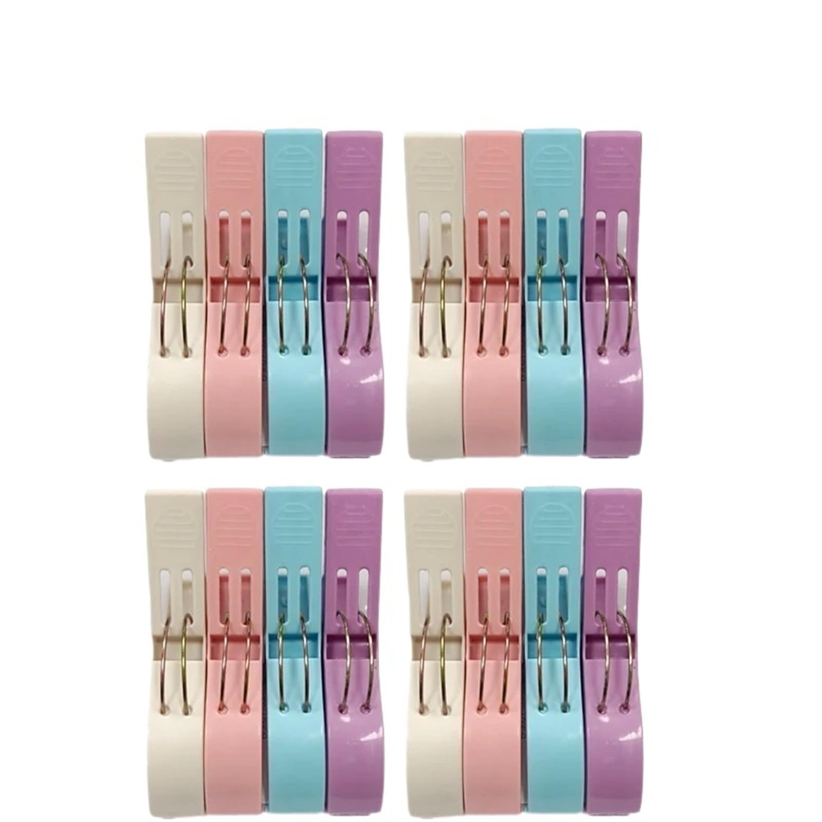 Plastic Clothes Pegs 4-20pc Plastic Beach Towel Clips Windproof Clothes Pins Color Pegs Bed Sheet Drying Racks Retaining Clip(Color2 16PC)