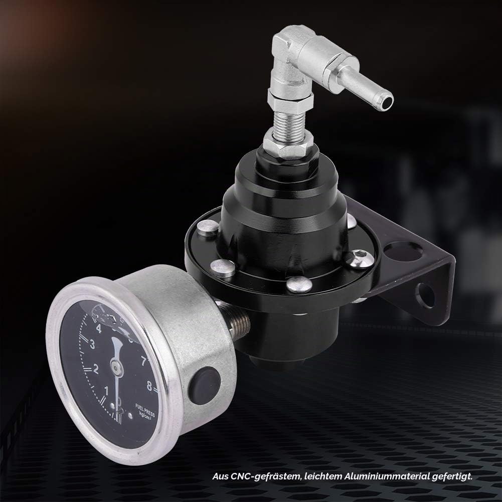 Benzindruckregler,Fuel Regulator For Carburetor,Kraftstoffdruckregler,Powersports-Spannungsregler,Universal-Aluminium-Auto,160 Psi,Einstellbar,1: 1,Ölanzeige-Kit (Lila) (Schwarz)