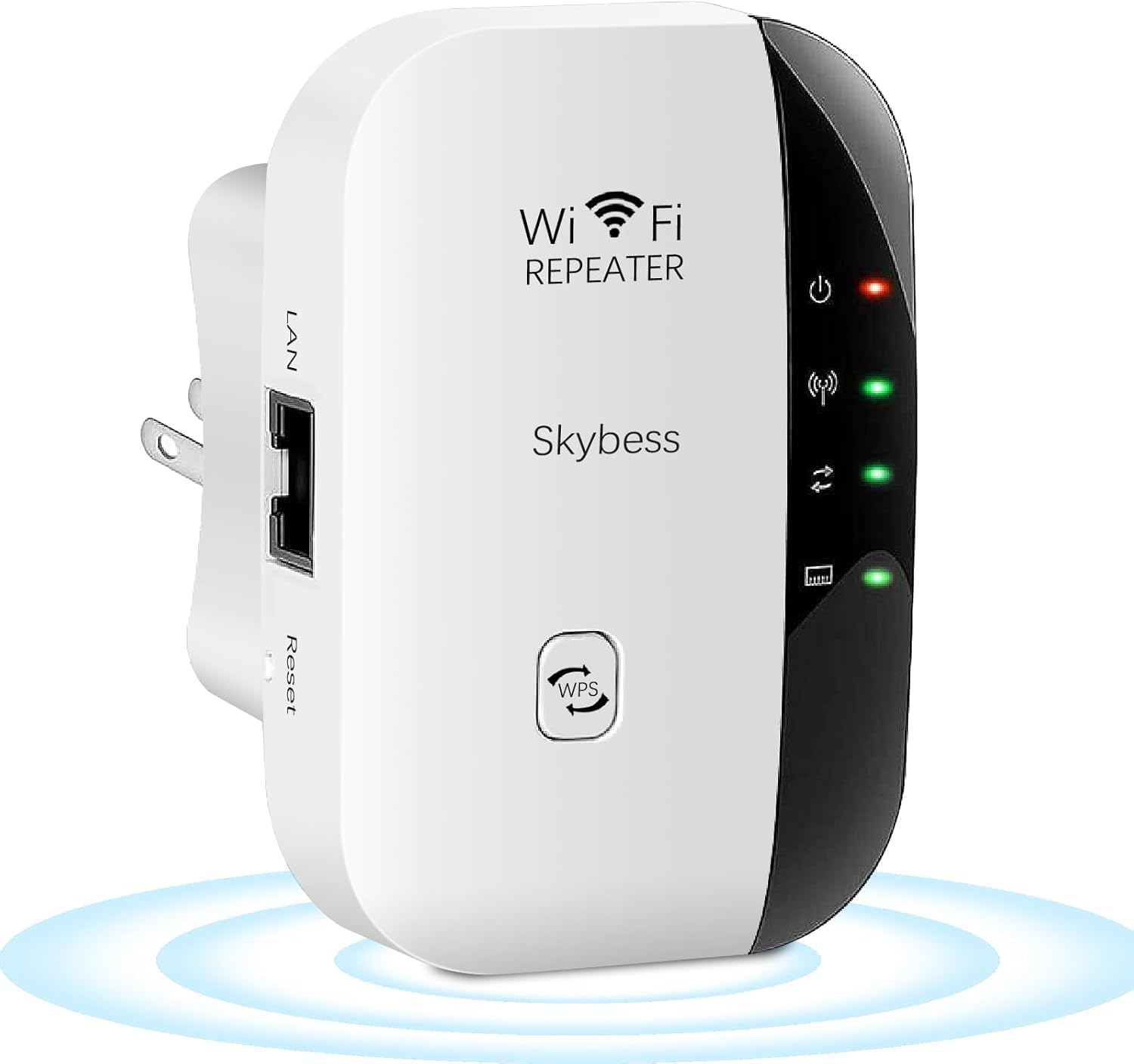 WiFi Range Extender Wireless Signal Booster, 300Mbps 2.4GHz Wi-Fi Repeater with Ethernet Port, 802.11b/g/n Wireless Internet Blast for Home, AP Mode/Wide Compatibility/Easy Setup, WPS Supported