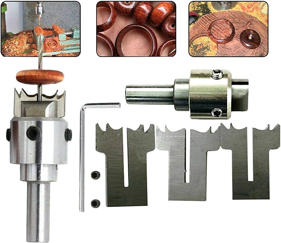 8PCS Drill Bit Set,19 to 21 mm Blades Wooden Ring Maker Set Steel Wood Bead, for DIY Rings Making, Wooden Thick Maker Set, Speed Steel Drill Bit Set for Making Personalized Jewelry