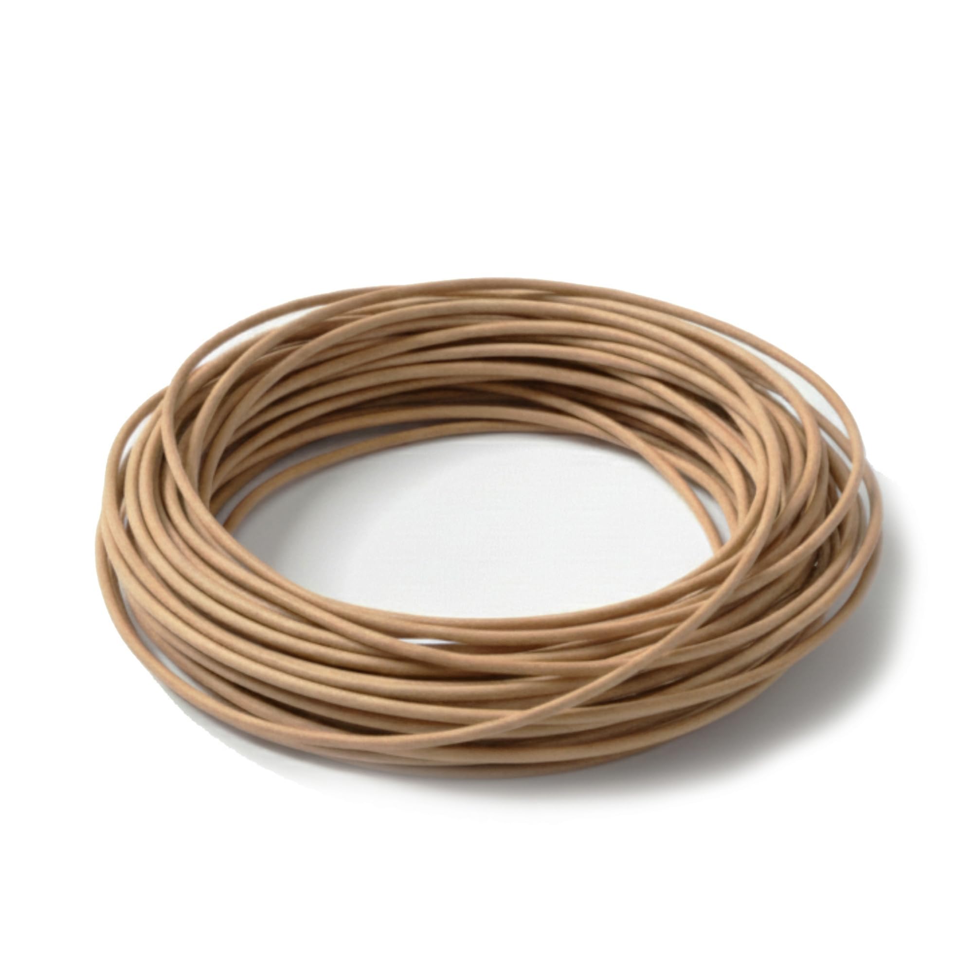 The Bead Shop Natural Genuine Leather Cord 5 Metres - 2Mm Round - Cowhide Leather String For Jewellery Making, Bracelets & Necklaces