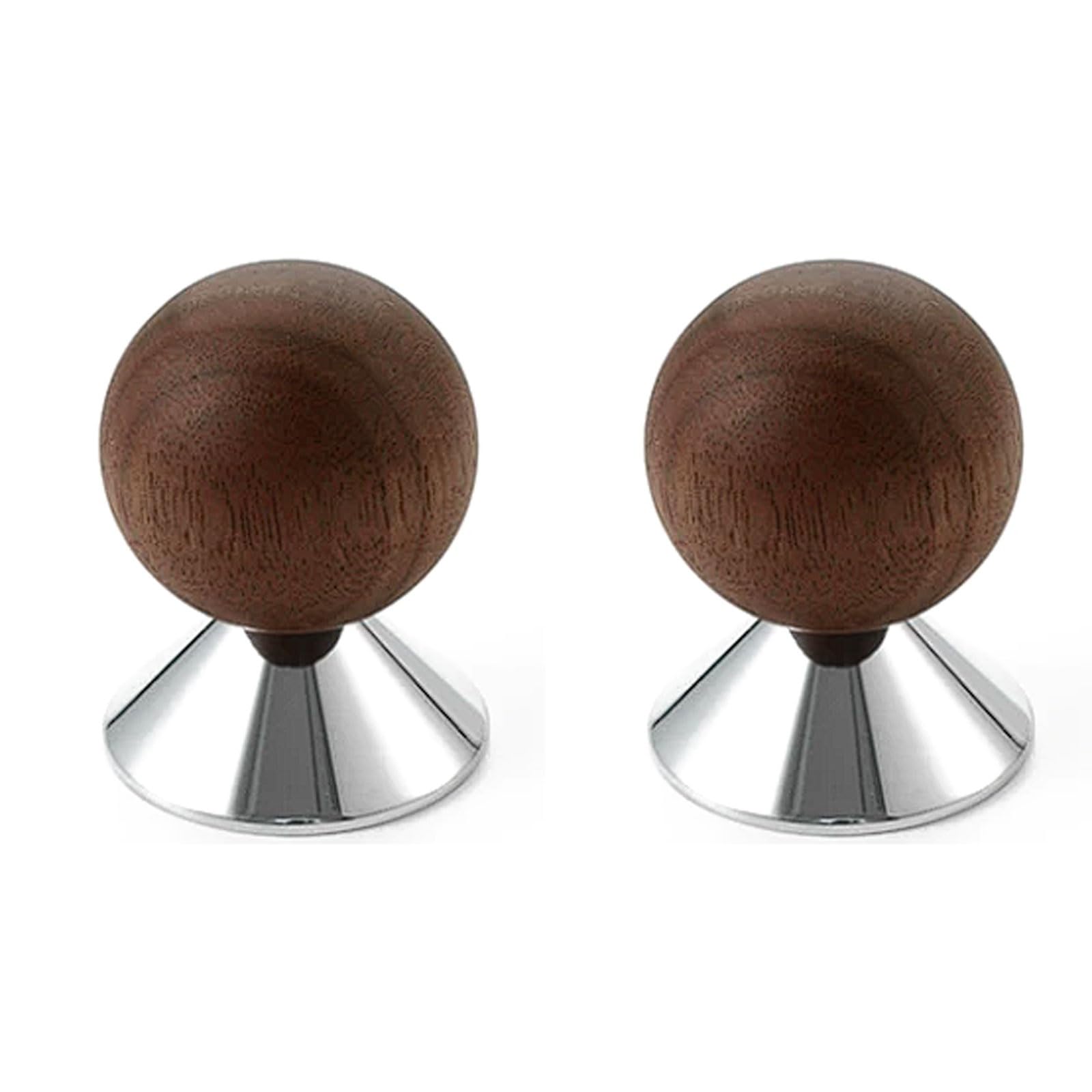 Chenhoju Silver Walnut Wood And Brass Cabinet Knobs Single Hole, Three Finishes For Drawers, Wardrobes, And Cabinets Cabinet Pulls(,30Mm)