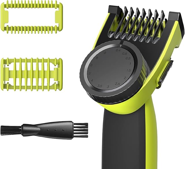 YINKE Adjustable Attachments Guide Comb for Philips One Blade QP2520 QP2530 QP2620 QP2630, 14 Cutting Lengths (0.4 to10mm) guards Body Skin Face Hair Clippers Beard Trimmer Precision Replacement