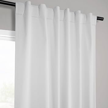 HPD Half Price Drapes Vienna Basic Linen 100% Blackout Curtains for Bedroom 96 Inches Long (2 Panels) - Rod Pocket Curtains & Drapes for Living Room & Windows - 50 X 96, Off-White