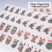 Vista 4 de drizzle Set Mini de Mahjong Americano para Viaje - 166 Azulejos Blancos Incluye Jokers 0.8" Material de Melamina Blanca - con Estantes, pato