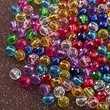 Rund perlen Größe:ca. 8mm HERZWILD Bunte Perlen zum Auffädeln 950pcs rund perlen Acryl Mehrfarbig Perlen 8mm Bastelperlen für DIY Armbänder Schmuck Haarband Halsketten（8mm）