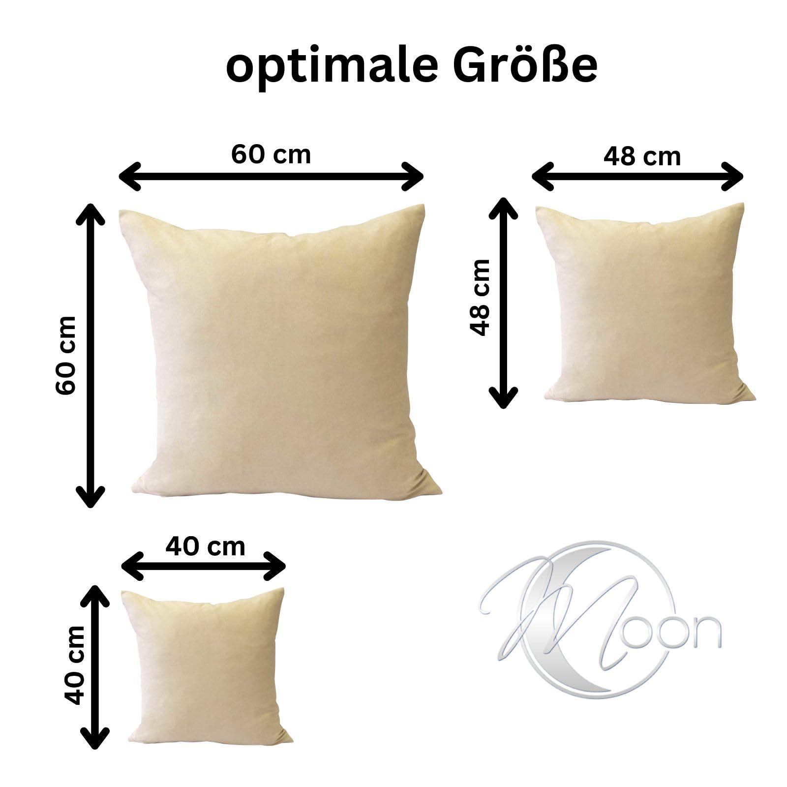 MOON-Luxury Confezione Da 2 Federe Per Cuscino 60x60 Cm, 100% Cotone, Con Cerniera, Rosa, Qualità 150 G/m², Made In EU - 6