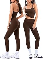 INNOMINT Women's 2-Piece Workout Set: Breathable Cami Sports Bra & Seamless Butt-Lifting Leggings for Gym, Yoga, Pilates