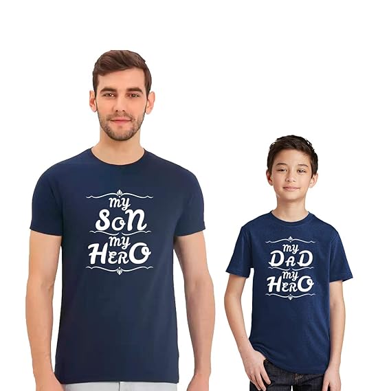 Wild Thunder Mens Slim Fit T-Shirt (SNX-DAS-1026- Blue Dad-X (42) -Kid Age (7to8))