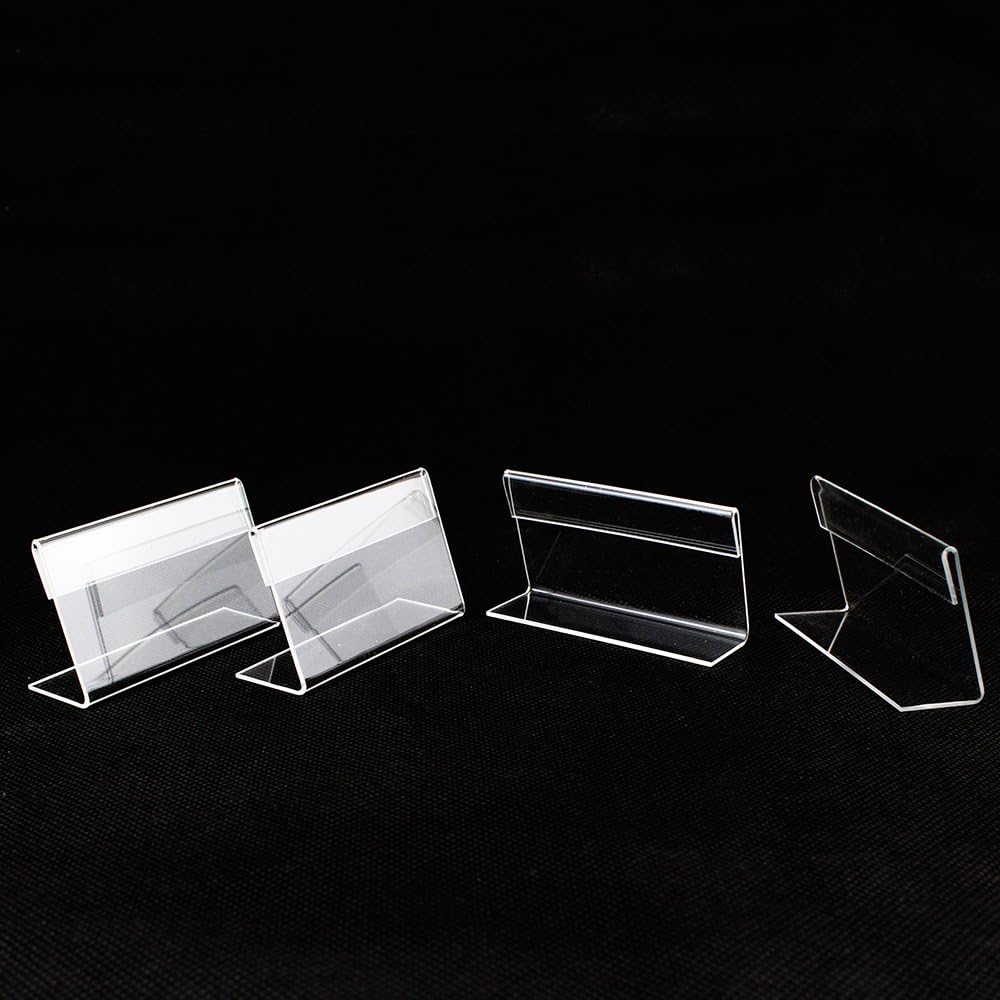 Airgoesin 50pcs Mini Sign Display Holder Price Card Tag Label Counter Top Stand Case 7cm x 4cm