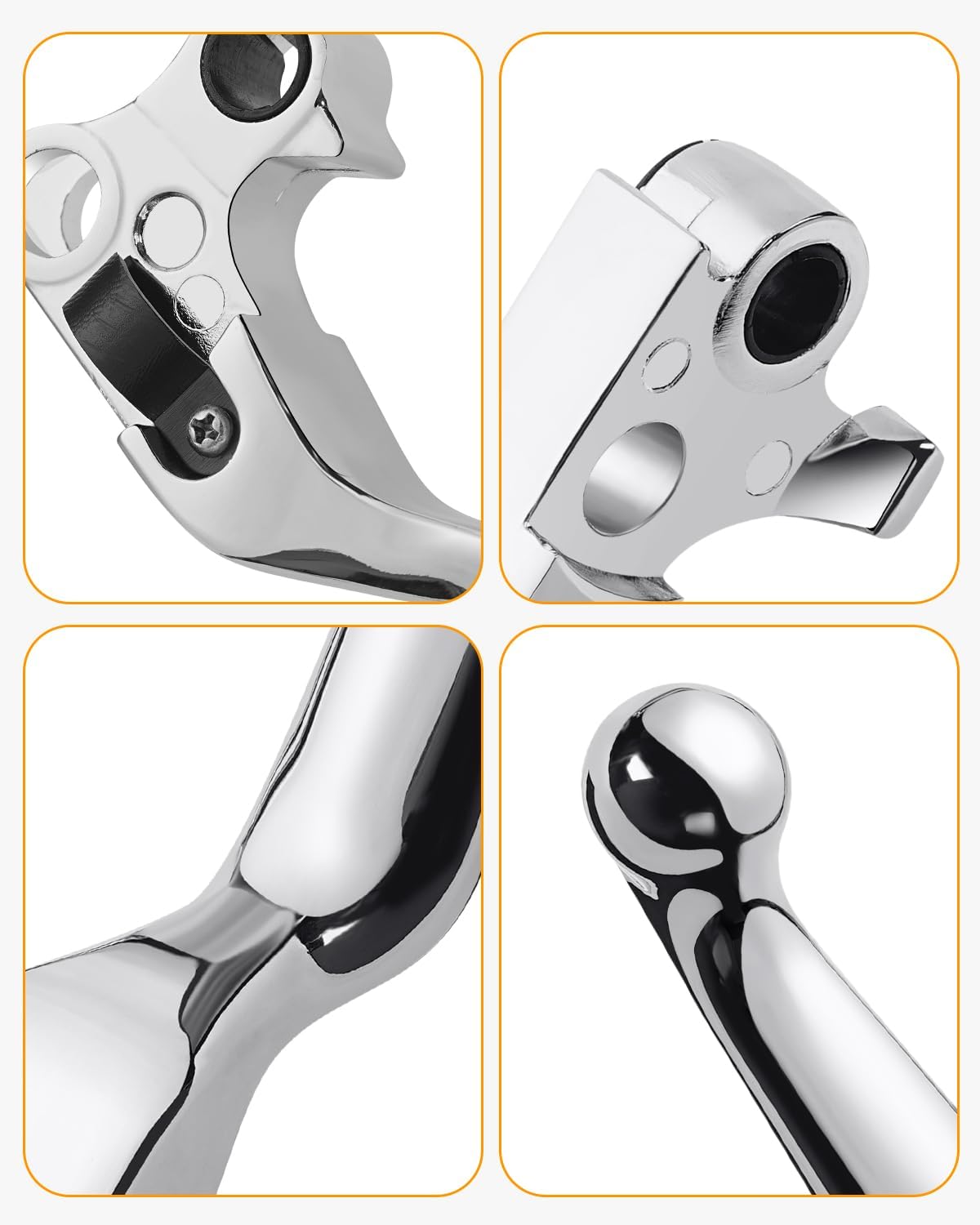 PBYMT Motorcycle Brake Clutch Lever Fit for Harley '96-'03 XL, '96-'07 Touring Models, '96-14 Softail, '96-'17 Dyna (Except '16-'17 FXDLS), Chrome
