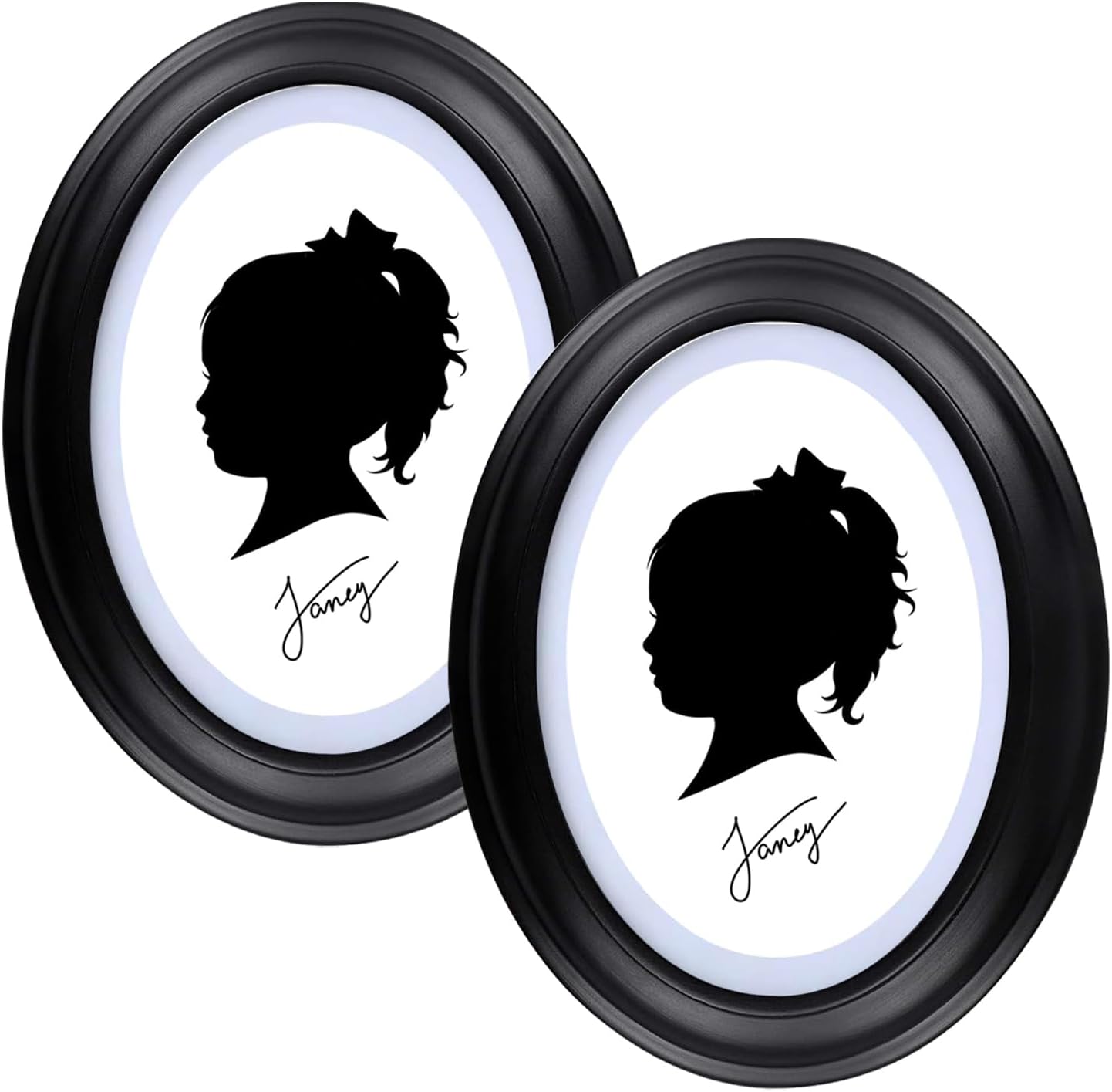 2Pack 8x10 Oval Picture Frame Black Oval Photo Frame Wall Hanging Picture Frames for Home Gallery Wedding