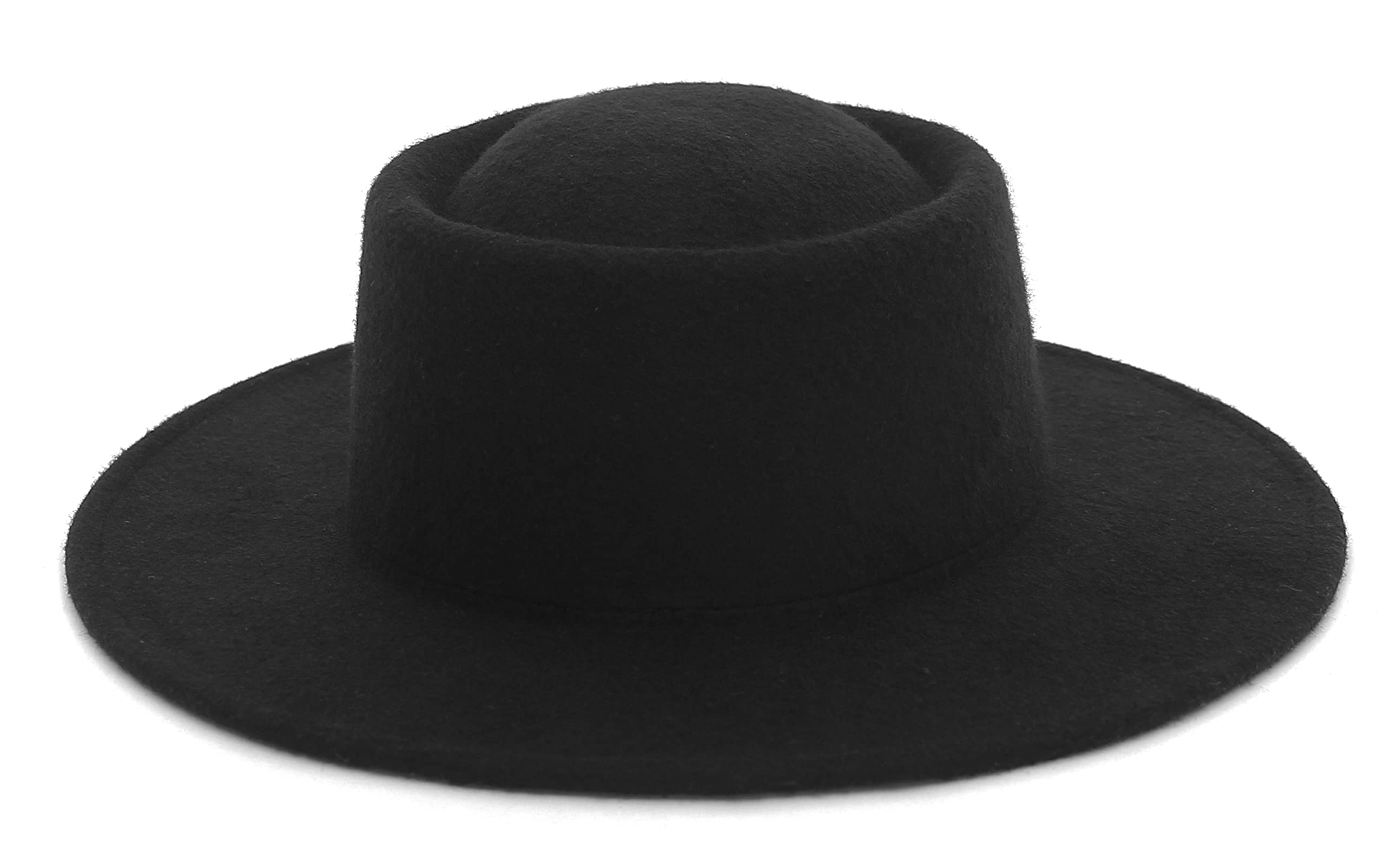 GEMVIE Kapelusz wieprzowy Mężczyźni Kobiety Kapelusz filcowy z szerokim rondem Kapelusz kościelny Kapelusz Fedora na przyjęcie weselne