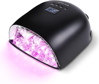 52 Beads Professional UV LED Nail Lamp - Long Battery Life Rechargeable Cordless Nail Light for Gel Nails,Magnetic Reflective Base Fast Dryer Lamp for Gel Polish JC22-Pro,Matte Black
