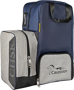 Professional Equestrian Bag Oxford Horse Riding Boots Carry Bag Waterproof Shoulder Pack Attached Helmet Compartment