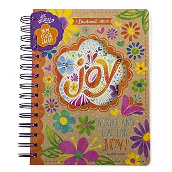 Toy Wee Believers Joy Floral 8.5 x 6.5 Inch Devotional Activity Spiral-Bound Notebook Journal Book