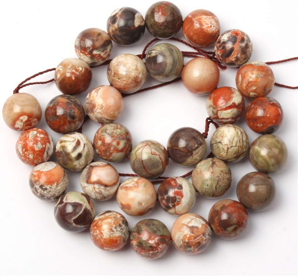 GEM-Inside Natural 12mm Kambaba Agate Round Gemstone Semi Precious Loose Beads for Jewellery Making 15'' - Image 3