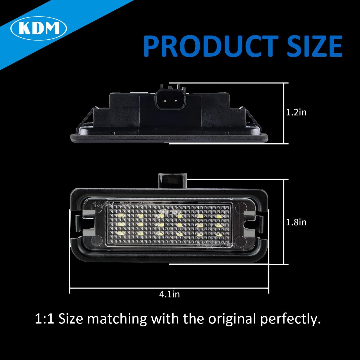 KDM LED License Number Plate Light Assembly Fit for Ford Mustang 2015-2023,Rear Bumper Tag Lamp Replacement 6000K Bright White,2Pack