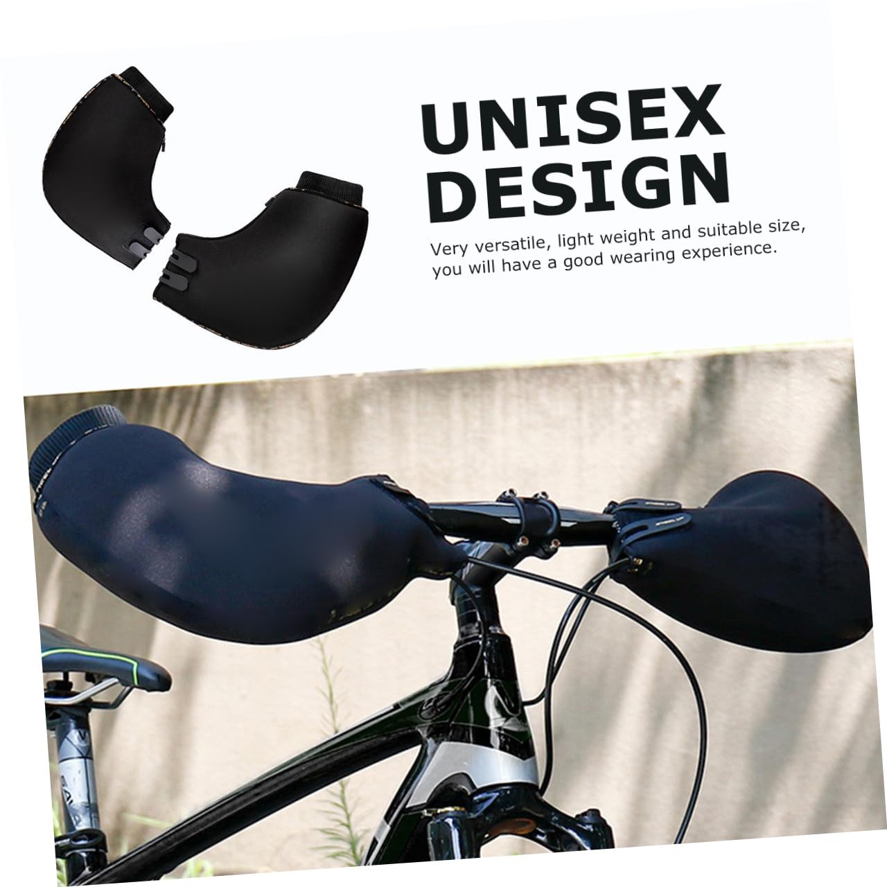 Winddichte Fahrradlenkerhandschuhe Schwarz aus Neopren und Baumwolle 1 Paar Warme Winterhandschuhe für Mountainbike und E Bike bei Kaltem Winter