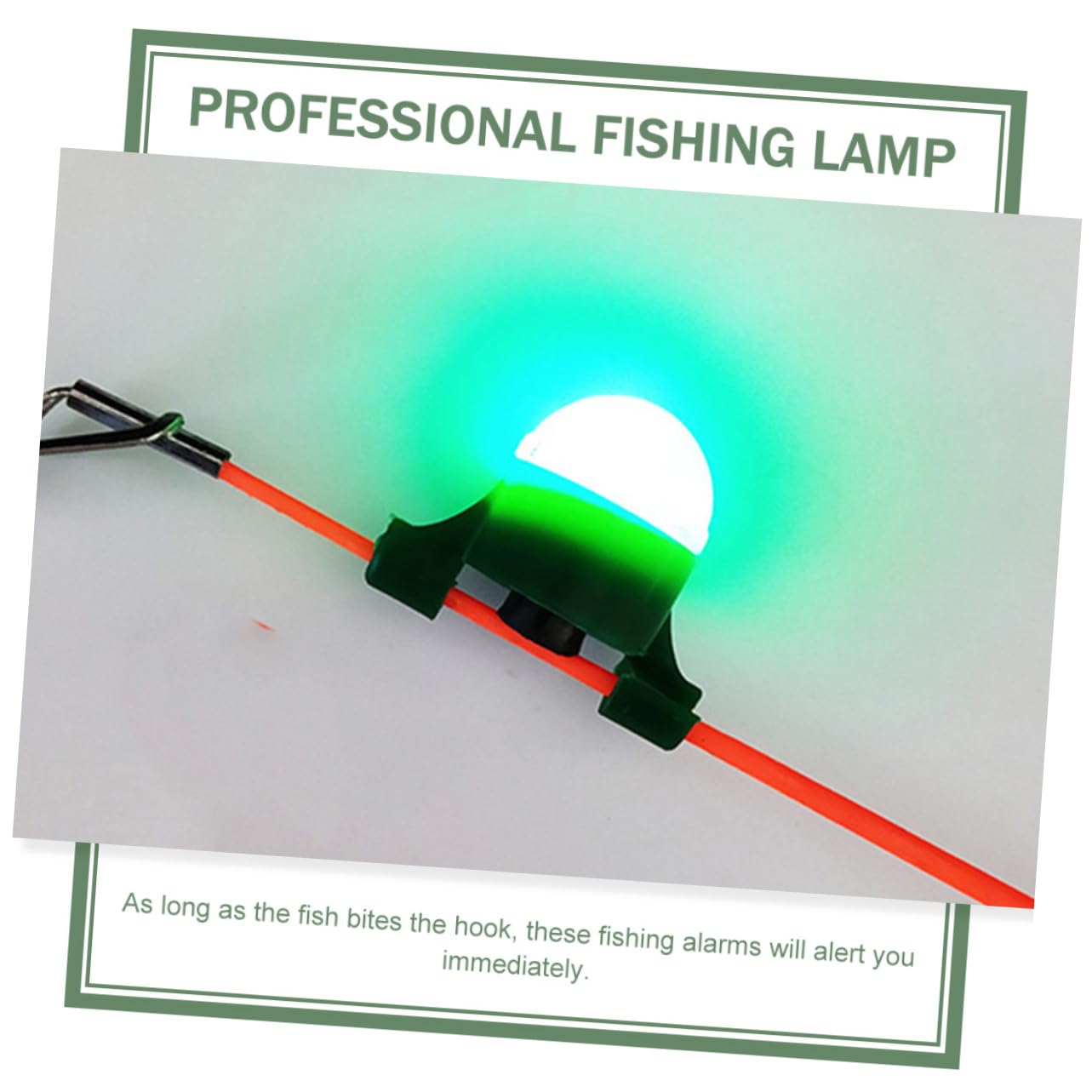 Abaodam Lumière D'alarme De Canne De Mer Lumière De Canne à Pêche Portable Feux De Pêche Éclairage De Pêche Lampe Pêche De Nuit Bâtons De Pêche Lumières Plastique Vert