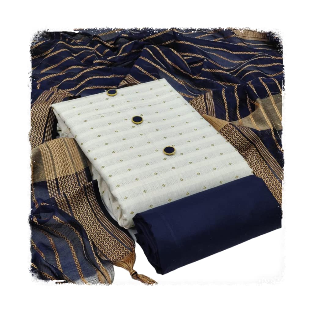 SCORPIONKING® Women's Pure Cotton Unstitched Salwar Suit Material (Tiranga)