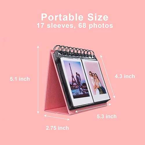 Miniatura 5 de Amazing Works - Álbum de calendario de escritorio de 68 bolsillos para mini instantáneos Fuji 70 7s 8 25 50s 90, Polaroid Z2300, película Polaroid
