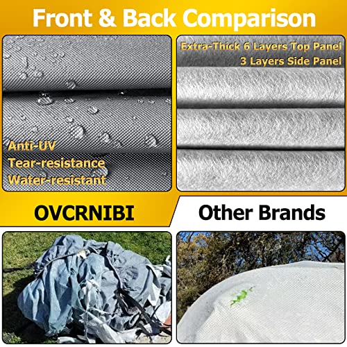 Ovcrnibi Travel Trailer Cover 16'-18' Rv Cover, Upgraded Extra-Thick 6 Layers Top Camper Cover, Waterproof, Anti-Uv & Rip-Resistant, With Tongue Jack Cover, 2 Windproof Straps & 4 Tire Covers, Gray #TOP2